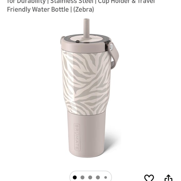BrüMate Resa Zebra Patterned Insulated Tumbler with Handle - Picture 5 of 6